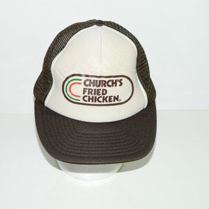 Vintage 1970's Church’s Fried Chicken Restaurant Snapback Baseball Cap Brown